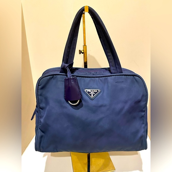 Prada Navy Nylon Handbag - Picture 1 of 14